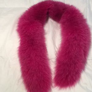 HOT PINK FOX SHAWL COLLAR/WRAP